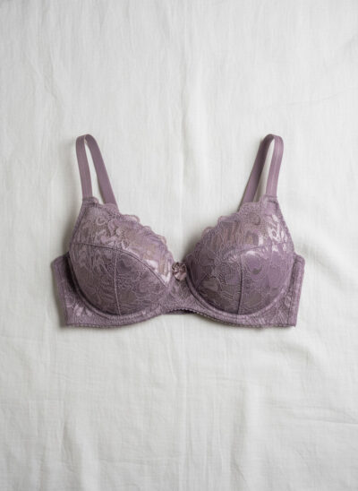 Fancy Net Padded Wired Bra Purple - Image 2