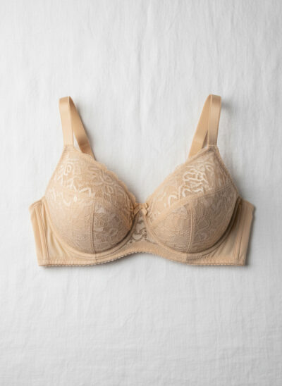 Fancy Net Padded Wired Bra Skin - Image 4
