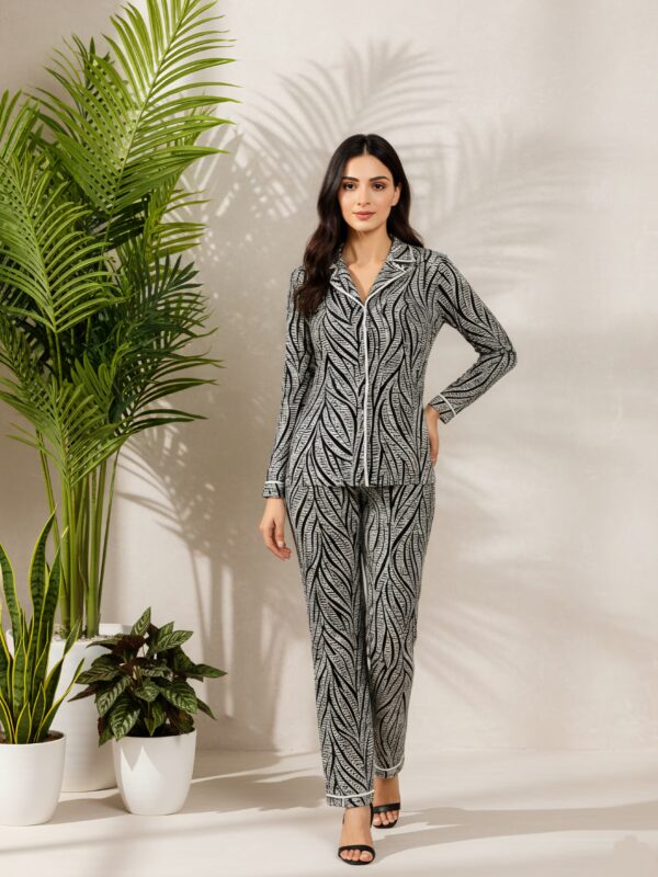 NS-BW-Print-Linen-Pajama-Set