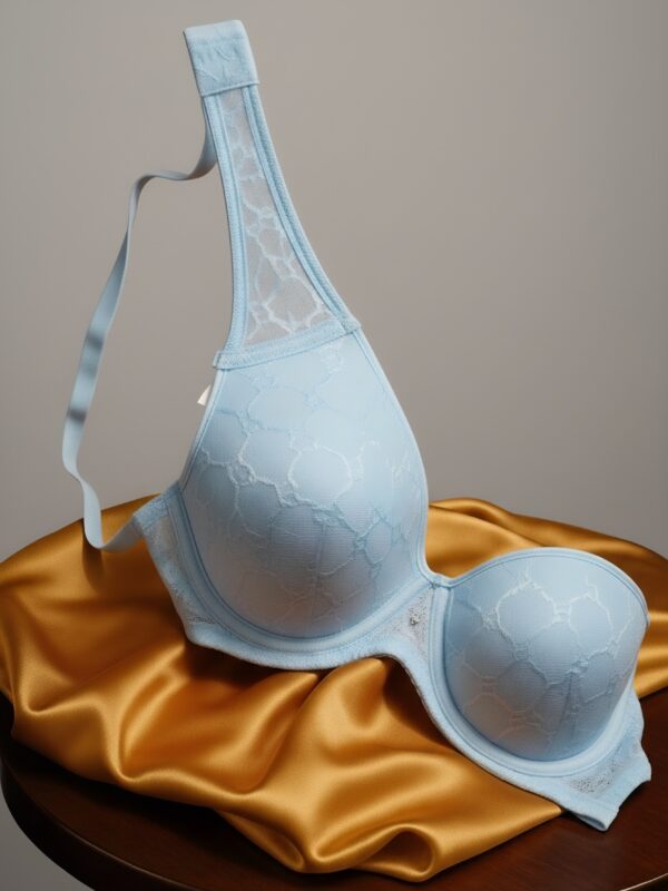 Sky Net Dot Satin Lace Bra