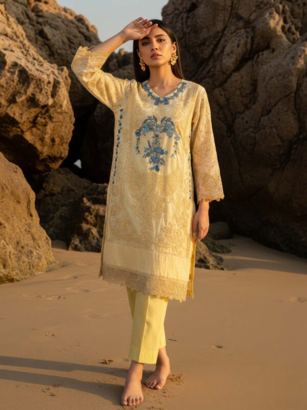 Emerald Enigma – Deep Green Lace Pret Kurta