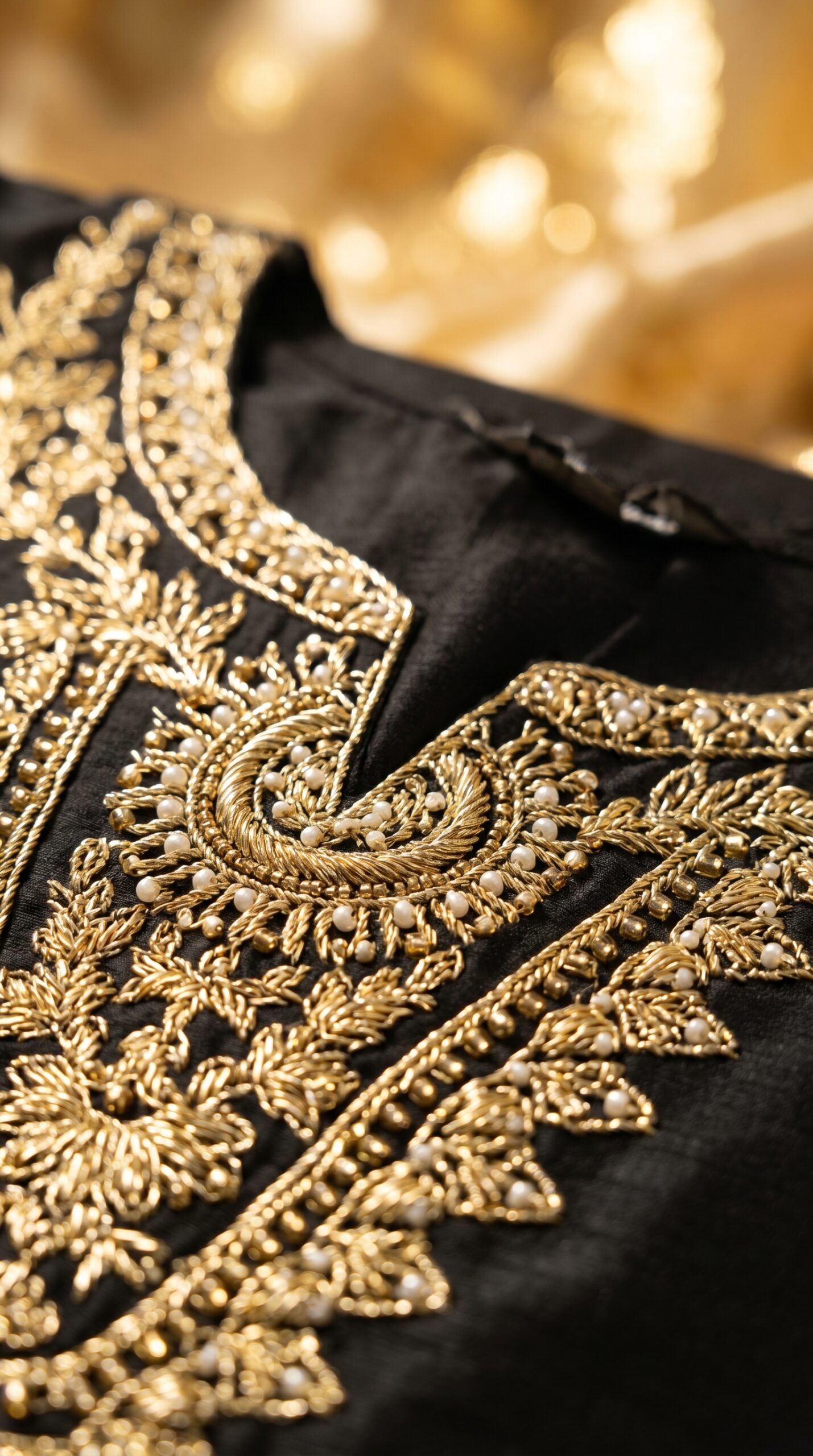 Siyah-e-Noor – Embroidered Black & Gold Luxe Pret Set - Image 4