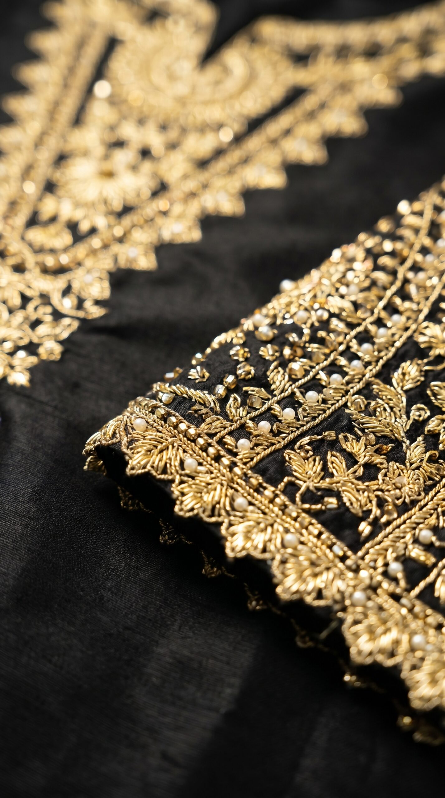 Siyah-e-Noor – Embroidered Black & Gold Luxe Pret Set - Image 5