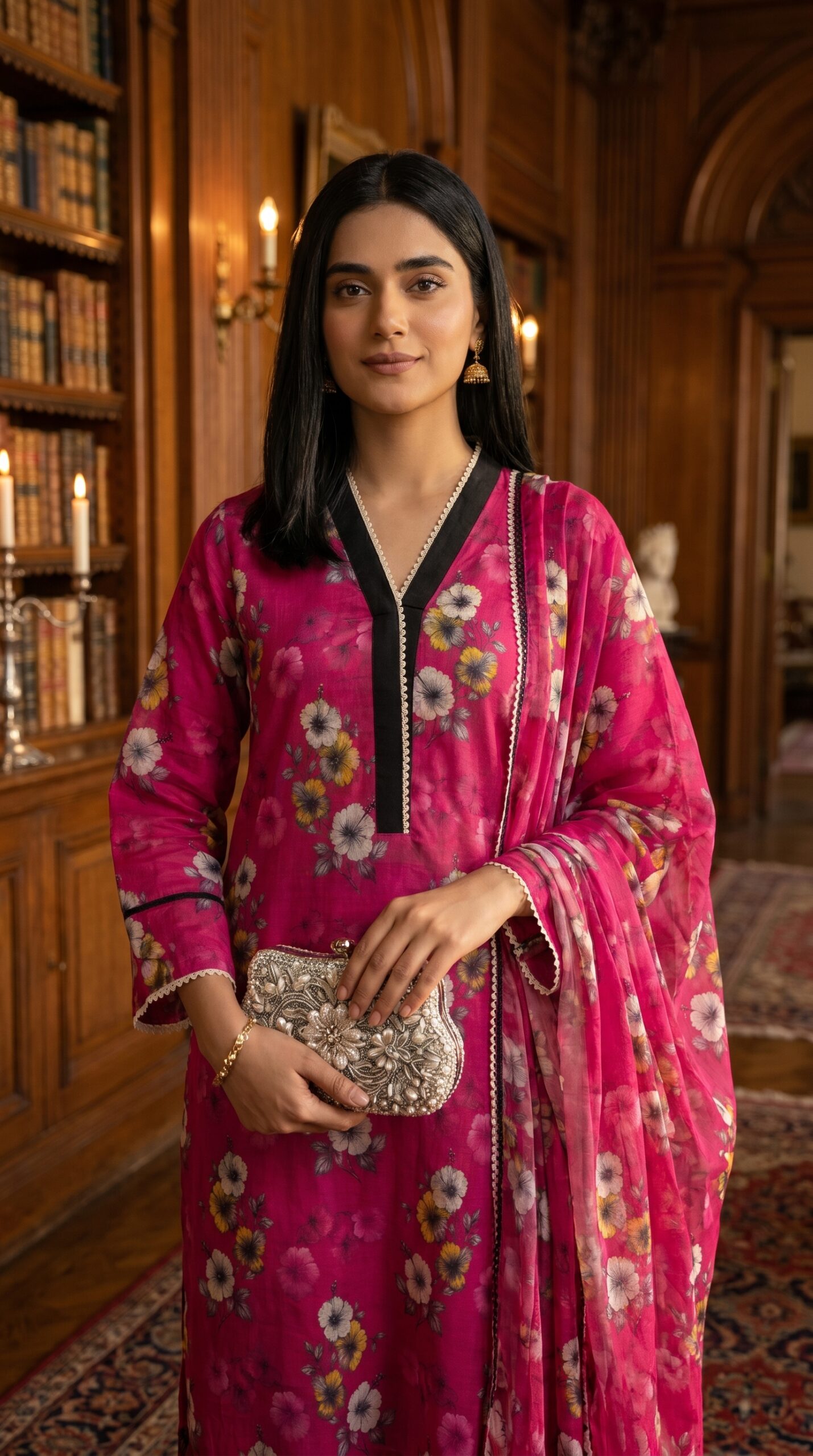 Magenta Bloom Digital Lawn 2-Piece Set - Image 2