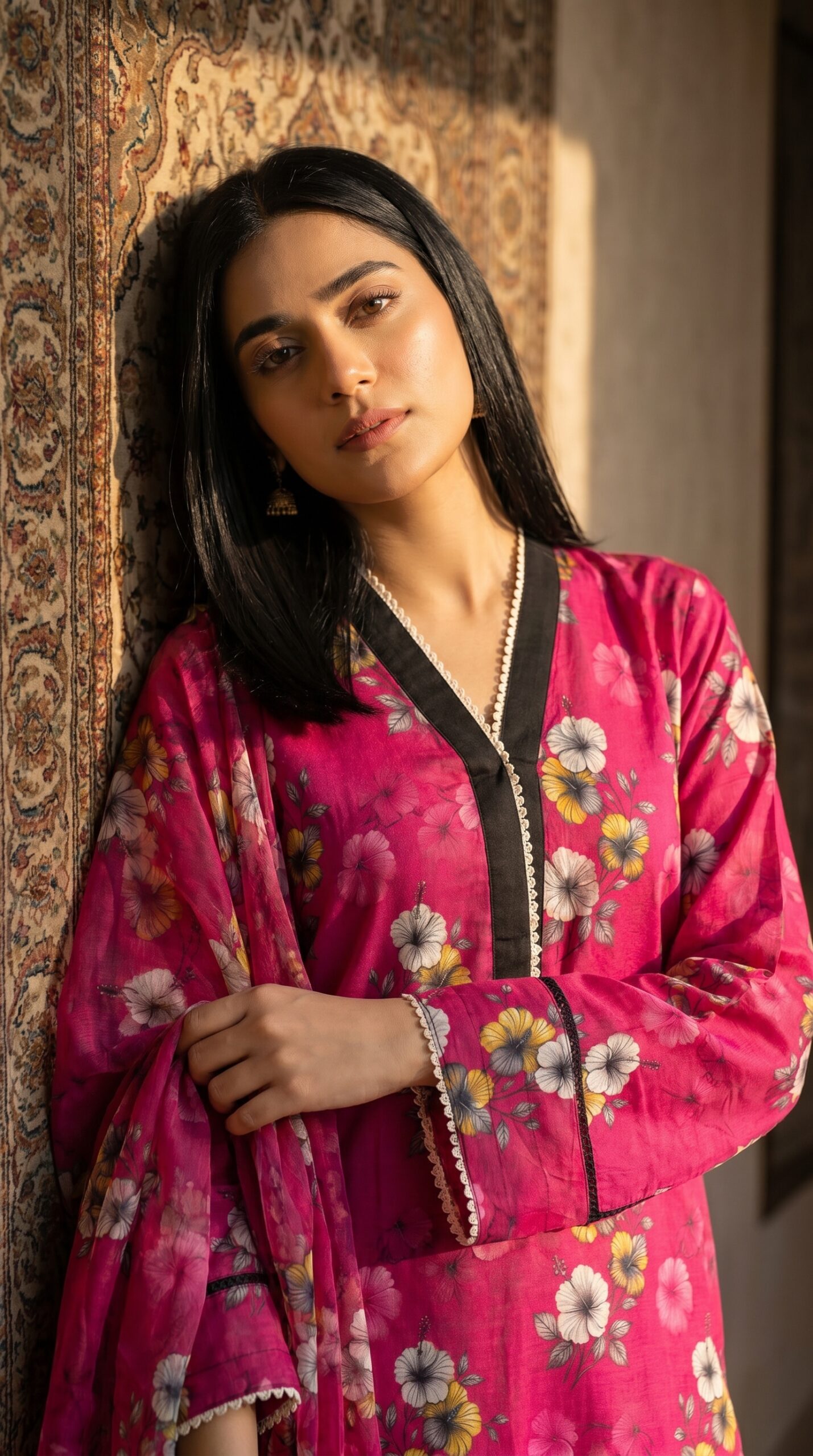 Magenta Bloom Digital Lawn 2-Piece Set - Image 3